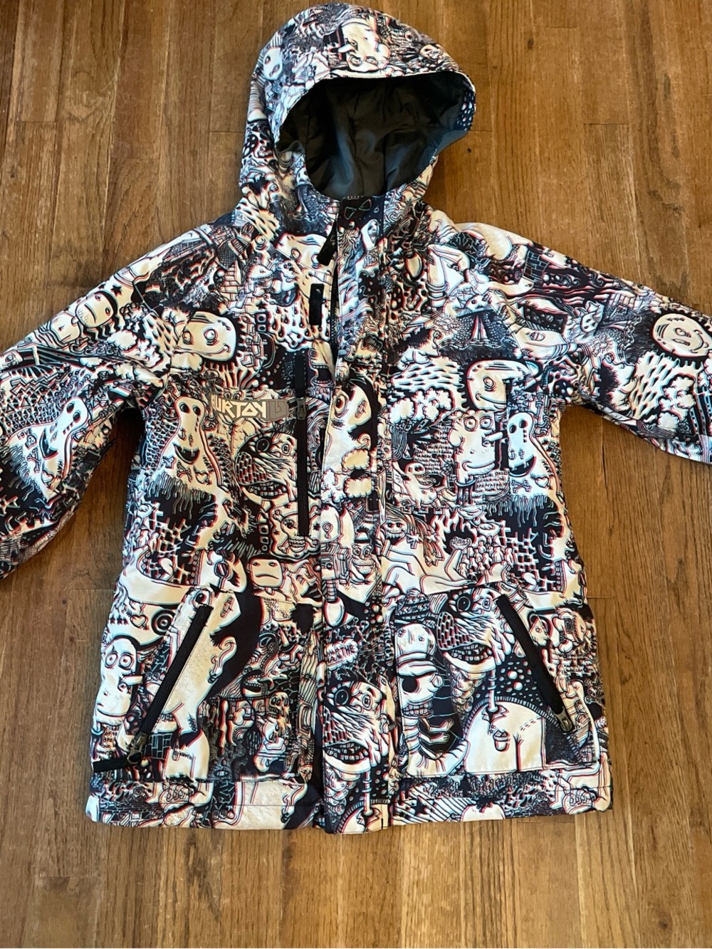 Burton Kids Black & White Graphic Puffer Jacket size XL